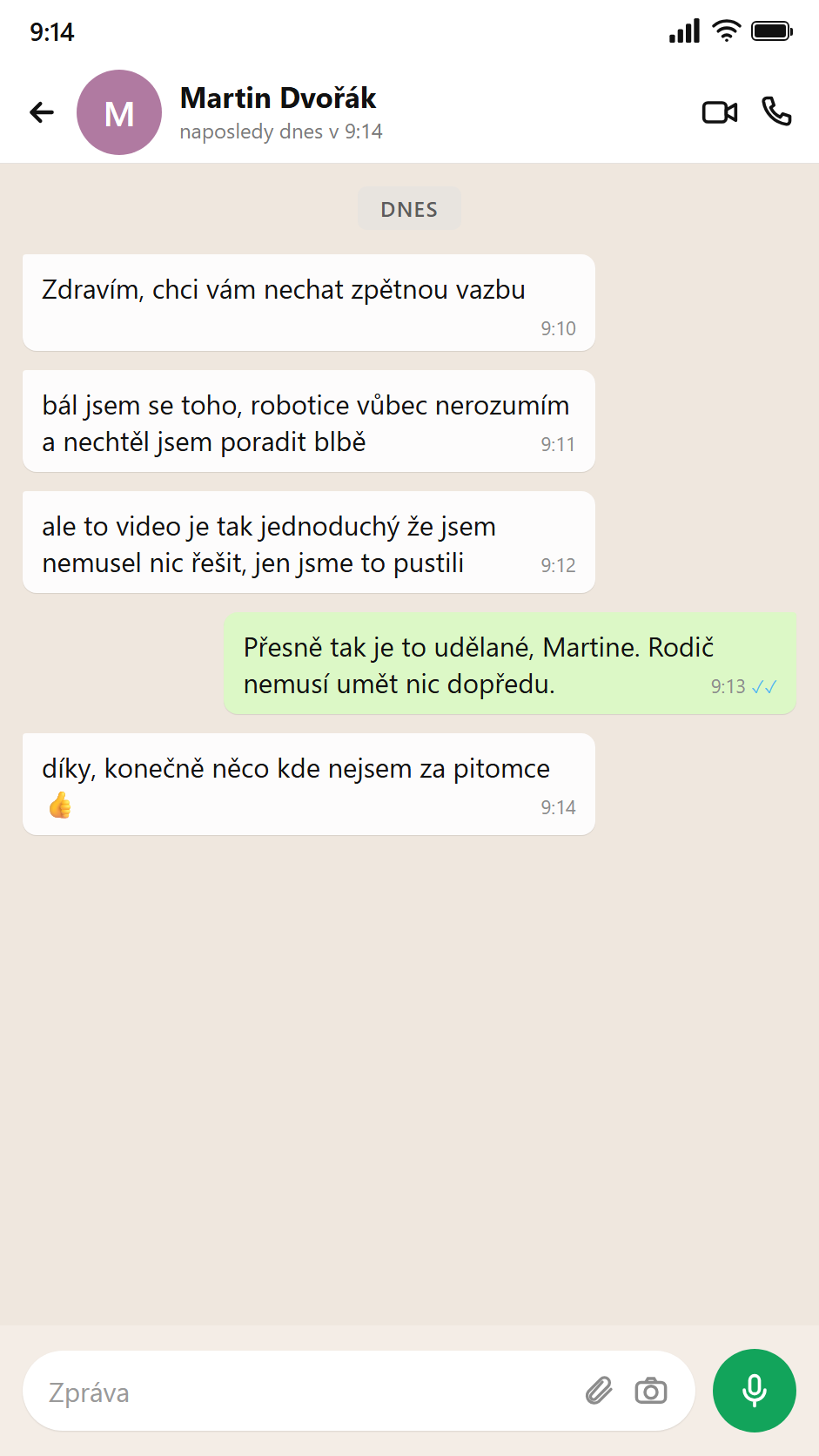 Zpráva od rodiče — nerozumím robotice a šlo to