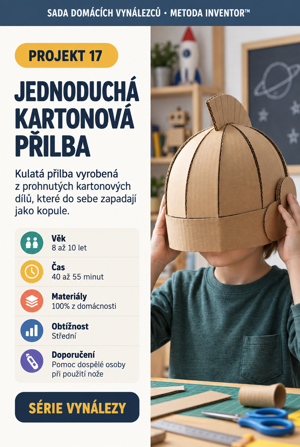 Jednoduchá kartonová přilba