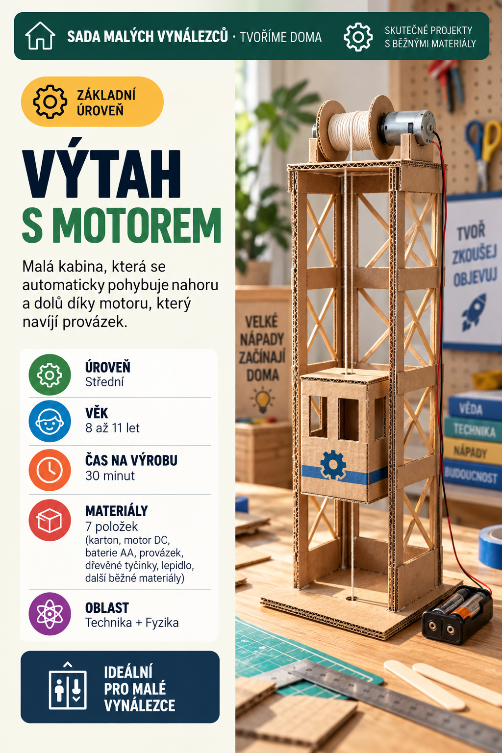 Výtah s motorem